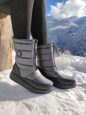 Çiğdem Kundura  Kar Botu Unisex - Kar 9A - Siyah Gri - 38