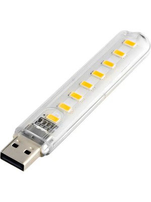 Forzacase Taşınabi̇li̇r 8 Ledli̇ Flash USB LED Işık Kitap Okuma Gece Lambası - FC805