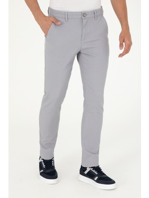 U.S. Polo Assn. Erkek Açık Gri Pantolon (Kanvas-Chino) 50291166-VR001