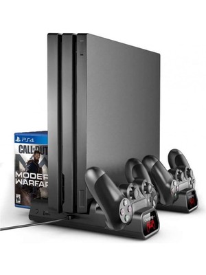 Hobimtek PS4 Pro ve Slim İçin Fanlı Dikey Soğutucu ve Kol Şarj Edici Organizatör Stand TP4-882