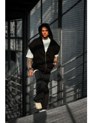 Polizei Full-Zip Half-Sleeve Oversize Hoodie