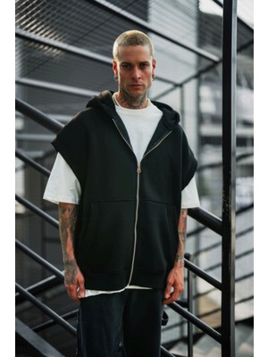 Polizei Full-Zip Half-Sleeve Oversize Hoodie