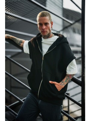 Polizei Full-Zip Half-Sleeve Oversize Hoodie