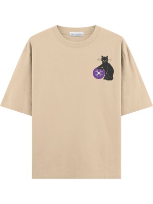 Coutliner Cat Oversize T-Shirt (Ekstra! Bol Kesim)