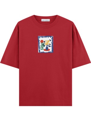 Coutliner Flowers Oversize T-Shirt (Ekstra! Bol Kesim)