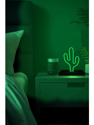 Işıklı tablo marketi cactus figürlü neon gece lambası