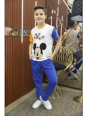 Unisex Çocuk Pamuklu Jokey Baskılı Pijama