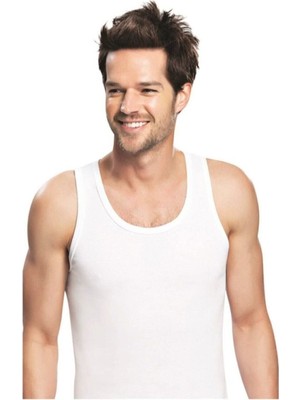 Pi Giyim Erkek Beyaz Atlet Pamuklu 3 Lü Paket Rahat Kesim ve Nefes Alabilir Özellik