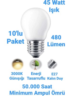 5W Top Ampul Günışığı E27 Duylu Avize Ampulü 480 Lümen Küçük Ampul