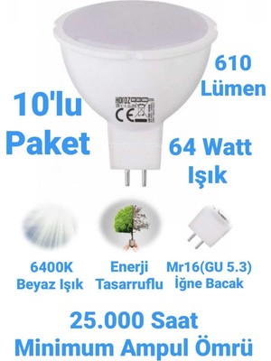 8W MR16 LED Ampul 610 Lümen Spot Ampul Iğne Bacak Ampul 220 Volt