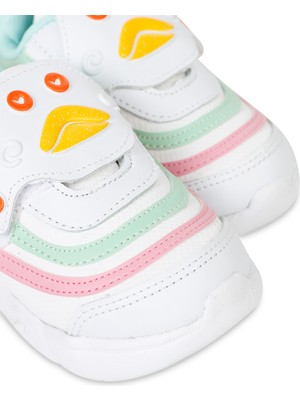 Kız Bebek Velcro Beyaz-Yeşil Sneaker