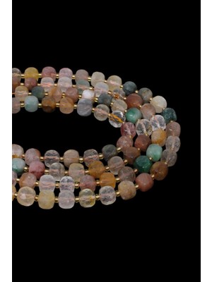 Dünya Doğal Taş 8x8 mm Rutil Kuvars Taşı Dizi