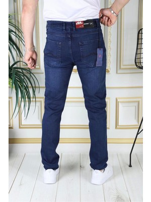 Erkek Mavi Renk Regular Fit Rahat Kesim Esnek Likralı Denim Jeans Şık Kot Pantolon