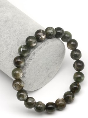 Alibaba Doğaltaş Yeşil Lepidolit Doğal Taş Bileklik 10 mm Küre Kesim