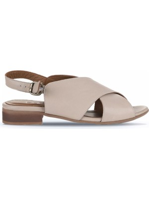 Bueno Shoes Gri Deri Kadın Topuklu Sandalet 01WA6400 01WA6400