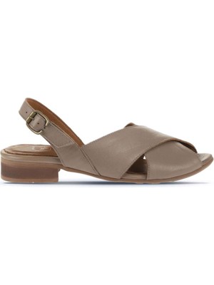 Bueno Shoes Gri Deri Kadın Topuklu Sandalet 01WA6402 01WA6402