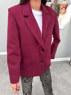 Cherry Blazer Nubuk Ceket