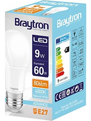 Braytron 9W LED Ampul E-27 6500K Beyaz