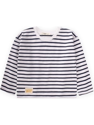 Cigit Çizgili Mevsimlik T-Shırt 1-10 Yaş Siyah Çizgili