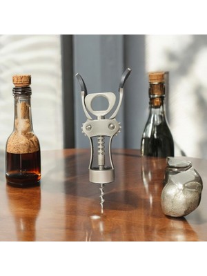 Tg Tek-İş Global Tirbuşon Çok Amaçlı Paslanmaz Çelik Mantar ve Metal Şişe Kapağı Açmak Için Tirbuşon