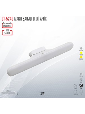 Cata CT-5249 Martı Şarjlı LED Aplik