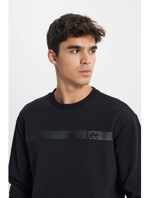 Lee Erkek Sweatshirt Siyah L242499001M Local Coll. Crew