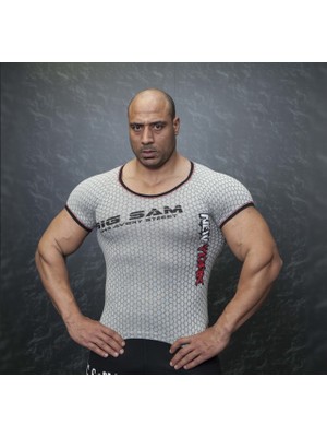 Zırh Desenli Fitness Tişört Big Sam 2881