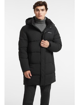 Erkek Gj Mıd Orta Boy Şişme Mont - Siyah