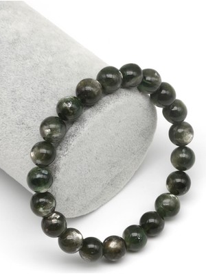 Alibaba Doğaltaş Yeşil Lepidolit Doğal Taş Bileklik 9 mm Küre  Kesim