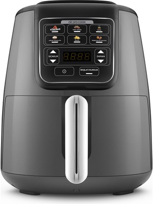 Karaca Air Pro Cook Köz Steel Xl Çelik Hazneli Airfryer Space Gray 4 Litre 4 Kişilik