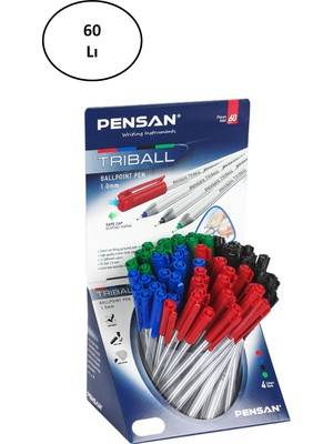 Pensan Tükenmez Kalem Triball 1.0 mm Bilye Uç Msky 1003 60'lı