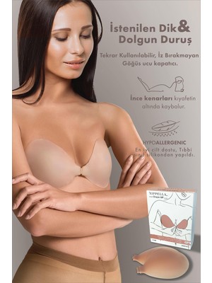 Nippella Shape Up Ultra Ince Yapışkanlı Straplez Sütyen | Su ve Ter Geçirmez, Göğüs Dolgunlaştırıcı