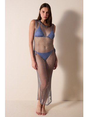 Shiny Fishnet Gümüş Elbise - Gamze Erçel Koleksiyonu