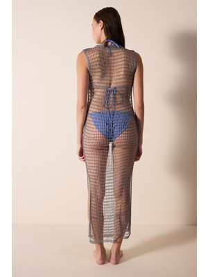 Shiny Fishnet Gümüş Elbise - Gamze Erçel Koleksiyonu