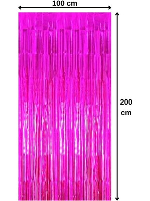 Parti Aşkı Metalize Fuşya Renk Arka Fon Perdesi 100 x 200 Cm & Barbie Konsept Doğum Günü Parti Süsü