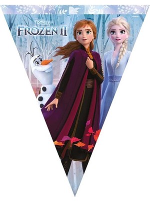 Parti Aşkı Frozen Elsa Anna Temalı Flama Üçgen 10 Bayrak & 2,90 mt Karlar Ülkesi Kız Çocuk Doğum Günü Konsepti