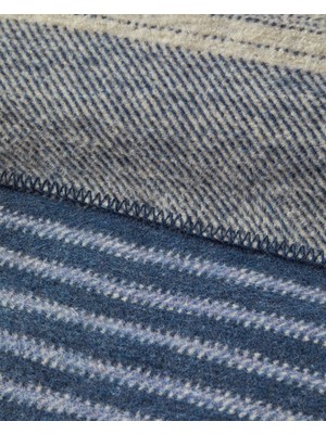 English Home Dotty Lines Pamuklu Çift Kişilik Battaniye 200X220 cm Mavi