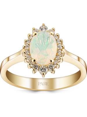 Pare Pırlanta 1,04 Karat Pırlantalı Opal Yüzük - PR01151