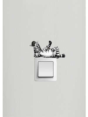 Ayza Tasarım Sevimli Zebra Priz Sticker