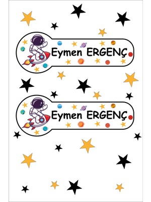 Ayza Tasarım Okul Etiketi Kalem Defter Kitap Özel İsim Yazılabilen Etiket 200 Adet 4 cm ve 5,5 cm Sticker Seti