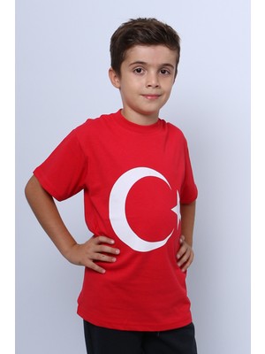 HÇM Çocuk Atatürk Ayyıldız Baskılı Tshirt Kısa Kollu A62