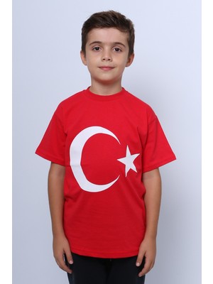 HÇM Çocuk Atatürk Ayyıldız Baskılı Tshirt Kısa Kollu A62