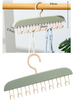 Herseyevinizde Dolap Içi Elbise Askısı 8 Kancalı Dayanıklı Plastik Iç Çamaşır Kravat Mayo Askısı