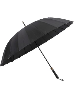 Siyah 24 Fiber Tel Hakiki Deri Saplı Ultra Premium Protokol Şemsiye MAR-1031 709894