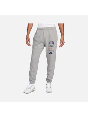 Nike Sportswear Club Fleece Bb Stack Graphics Men's Sweatpants Erkek Gri Polarlı Eşofman Altı FN2643