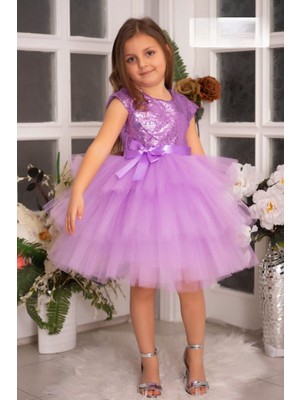 Esmaca Moda Kız Çocuk- Bebek Lila Renk Abiye Elbise