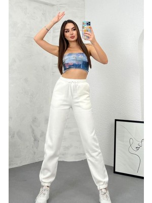 Balenbi Kadın Yüksek Bel Kışlık Içi Polarlı Kalın Eşofman Altı 1091