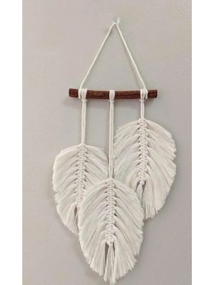 Zeytin Makrome  Yaprak Detaylı Makrome Duvar Süsü