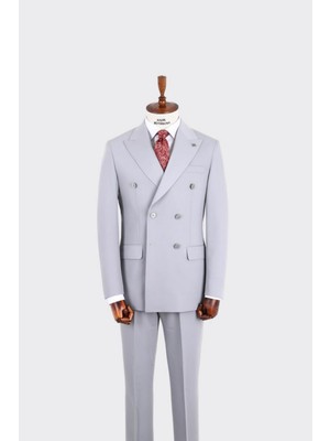 Kadir Büyükkaya Kırlangıç Yaka Kruvaze Erkek Takım ELBISE-KAX1210S