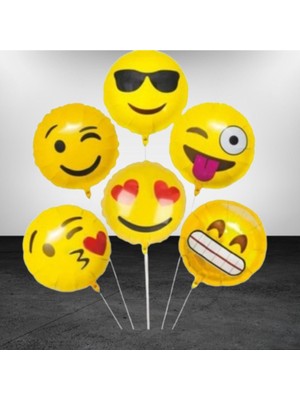 Bakbinevar 6'lı Emojili Folyo Balon Seti